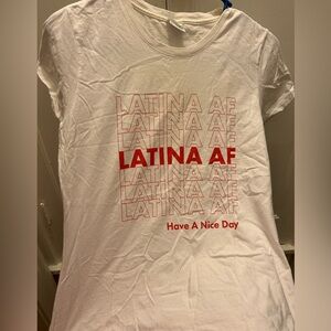 Latina AF - White Tee - Size M